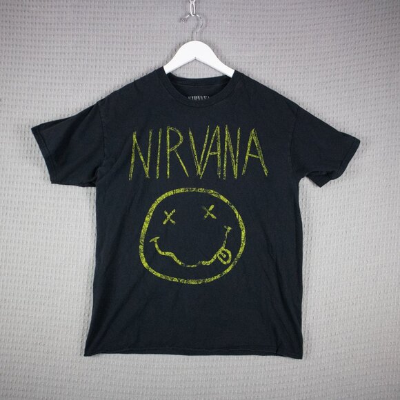 Nirvana Kurt Cobain Smiley Face Band Tour Tee 2017 - Picture 1 of 8